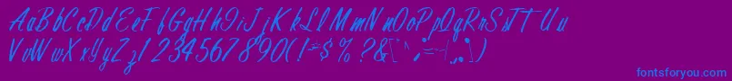 FinalRegular-Schriftart – Blaue Schriften auf violettem Hintergrund