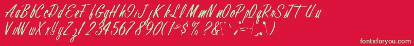 FinalRegular Font – Green Fonts on Red Background
