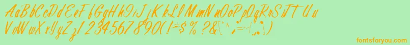 FinalRegular Font – Orange Fonts on Green Background