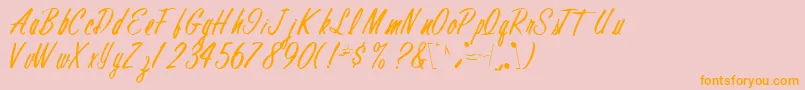 FinalRegular Font – Orange Fonts on Pink Background