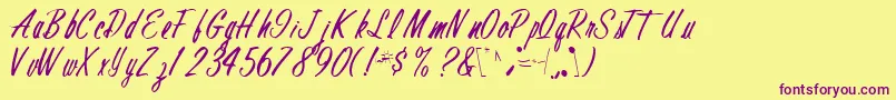 FinalRegular Font – Purple Fonts on Yellow Background