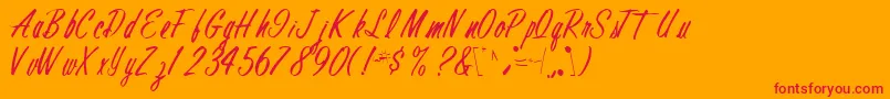 フォントFinalRegular – オレンジの背景に赤い文字