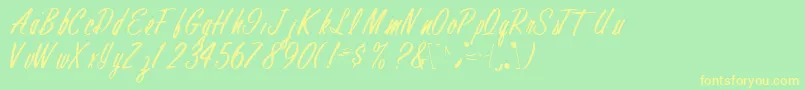 FinalRegular Font – Yellow Fonts on Green Background