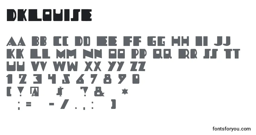 Fuente DkLouise - alfabeto, números, caracteres especiales