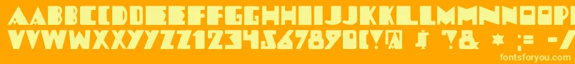 DkLouise Font – Yellow Fonts on Orange Background