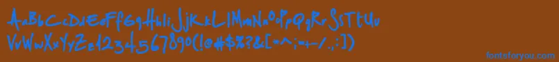 StSharpiePrint Font – Blue Fonts on Brown Background