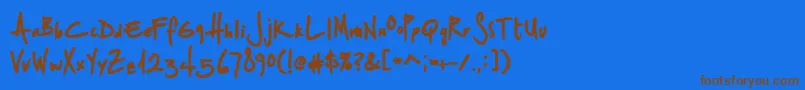 StSharpiePrint Font – Brown Fonts on Blue Background