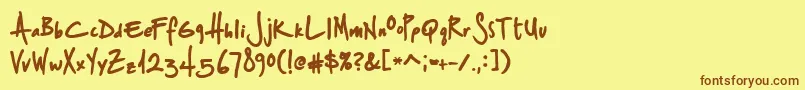 StSharpiePrint Font – Brown Fonts on Yellow Background