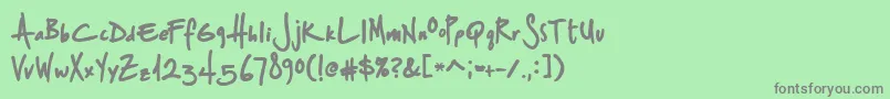 StSharpiePrint Font – Gray Fonts on Green Background
