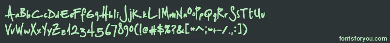 StSharpiePrint Font – Green Fonts on Black Background