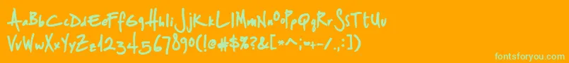 StSharpiePrint Font – Green Fonts on Orange Background