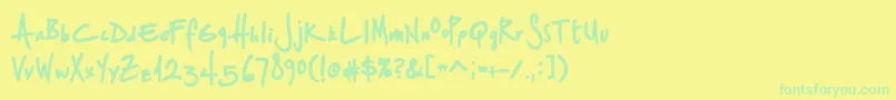 StSharpiePrint Font – Green Fonts on Yellow Background