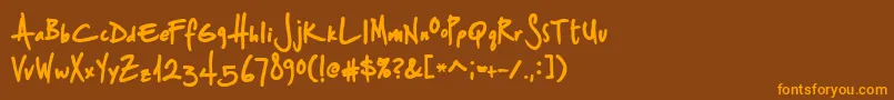 StSharpiePrint Font – Orange Fonts on Brown Background