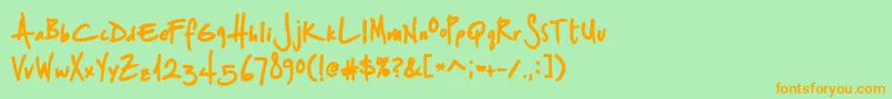 StSharpiePrint Font – Orange Fonts on Green Background