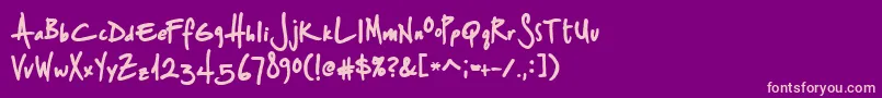 Fonte StSharpiePrint – fontes rosa em um fundo violeta