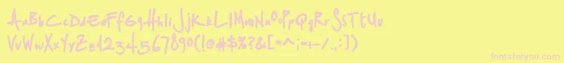 StSharpiePrint Font – Pink Fonts on Yellow Background