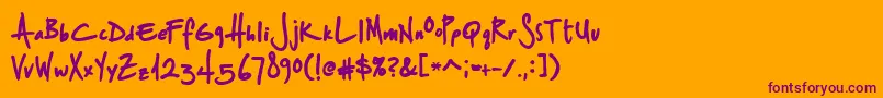 StSharpiePrint Font – Purple Fonts on Orange Background