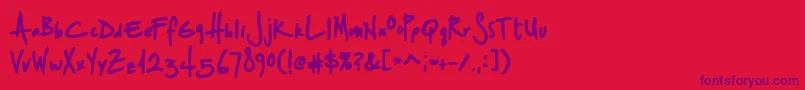 StSharpiePrint Font – Purple Fonts on Red Background