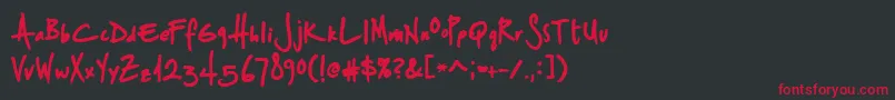 StSharpiePrint Font – Red Fonts on Black Background