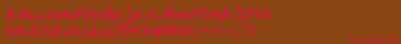 StSharpiePrint Font – Red Fonts on Brown Background