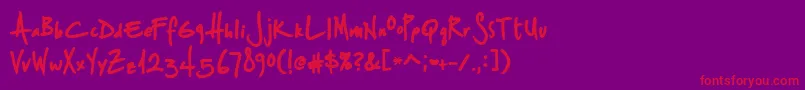 StSharpiePrint-Schriftart – Rote Schriften auf violettem Hintergrund