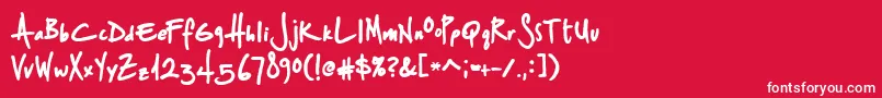 StSharpiePrint Font – White Fonts on Red Background