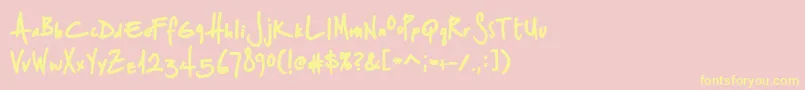 StSharpiePrint Font – Yellow Fonts on Pink Background