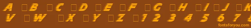 Slipstrm-Schriftart – Orangefarbene Schriften auf braunem Hintergrund