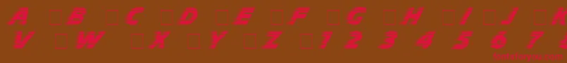 フォントSlipstrm – 赤い文字が茶色の背景にあります。