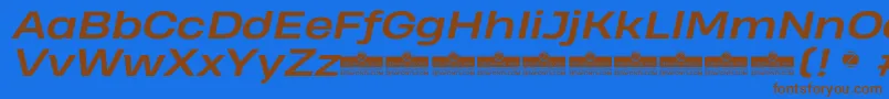 HeadingProWideBoldItalicTrial Font – Brown Fonts on Blue Background
