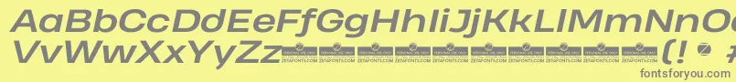 HeadingProWideBoldItalicTrial Font – Gray Fonts on Yellow Background