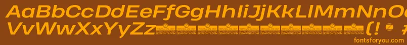 HeadingProWideBoldItalicTrial Font – Orange Fonts on Brown Background