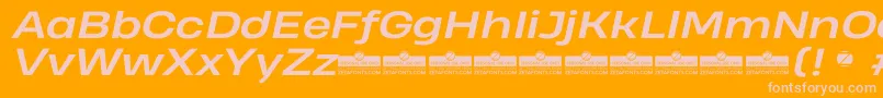 HeadingProWideBoldItalicTrial Font – Pink Fonts on Orange Background