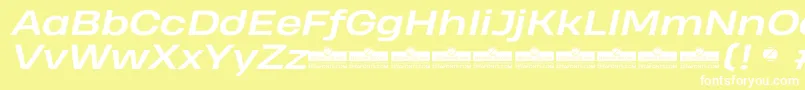フォントHeadingProWideBoldItalicTrial – 黄色い背景に白い文字
