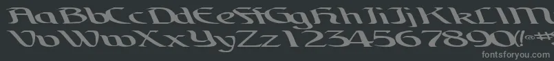 Lisätietoja BrainchildfontRegularTtext-fontista BrainchildfontRegularTtext-fontti – harmaat kirjasimet mustalla taustalla