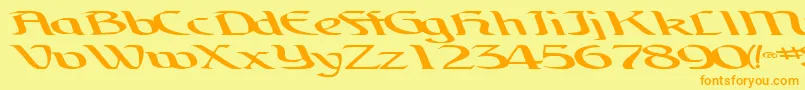 BrainchildfontRegularTtext Font – Orange Fonts on Yellow Background