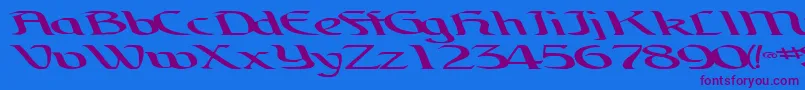 Police BrainchildfontRegularTtext – polices violettes sur fond bleu