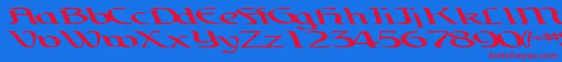 Шрифт BrainchildfontRegularTtext – красные шрифты на синем фоне