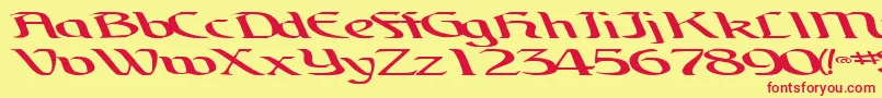 Шрифт BrainchildfontRegularTtext – красные шрифты на жёлтом фоне
