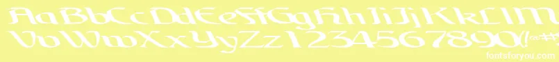 Шрифт BrainchildfontRegularTtext – белые шрифты на жёлтом фоне