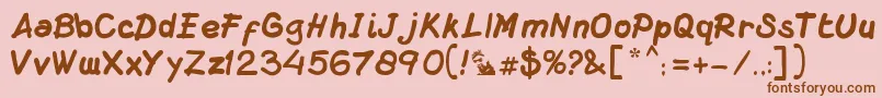 DsMacuzione Font – Brown Fonts on Pink Background
