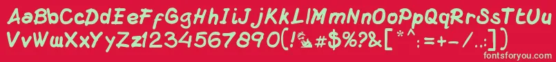 DsMacuzione Font – Green Fonts on Red Background