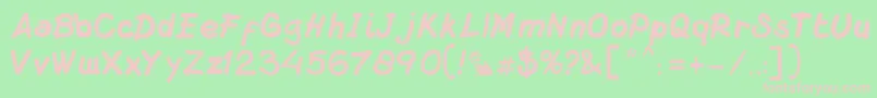 DsMacuzione Font – Pink Fonts on Green Background