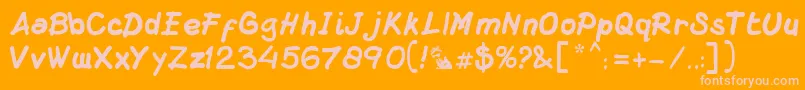 DsMacuzione Font – Pink Fonts on Orange Background