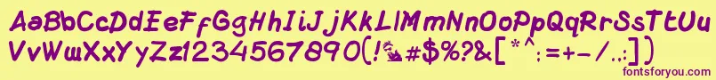 DsMacuzione Font – Purple Fonts on Yellow Background