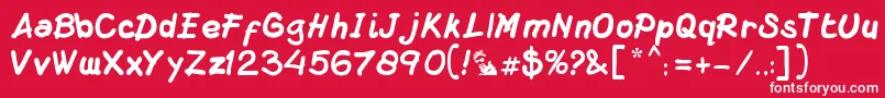 DsMacuzione Font – White Fonts on Red Background