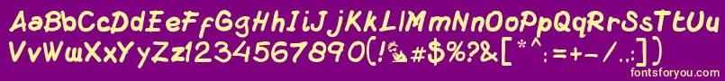 DsMacuzione Font – Yellow Fonts on Purple Background