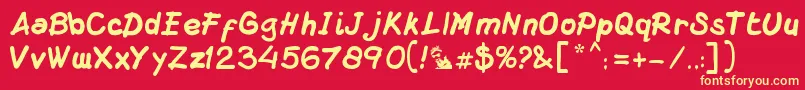 DsMacuzione Font – Yellow Fonts on Red Background