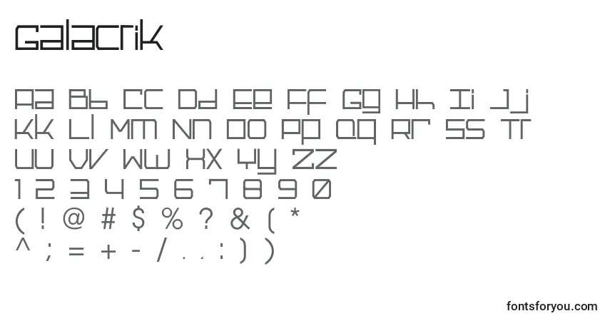 Fuente Galactik - alfabeto, números, caracteres especiales