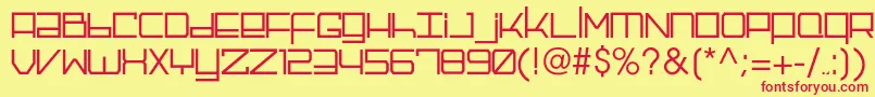 Galactik Font – Red Fonts on Yellow Background